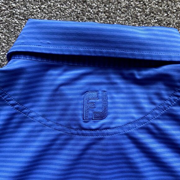 FOOTJOY GOLF POLO STRIPED BLUE MENS SIZE XL - Picture 3 of 6